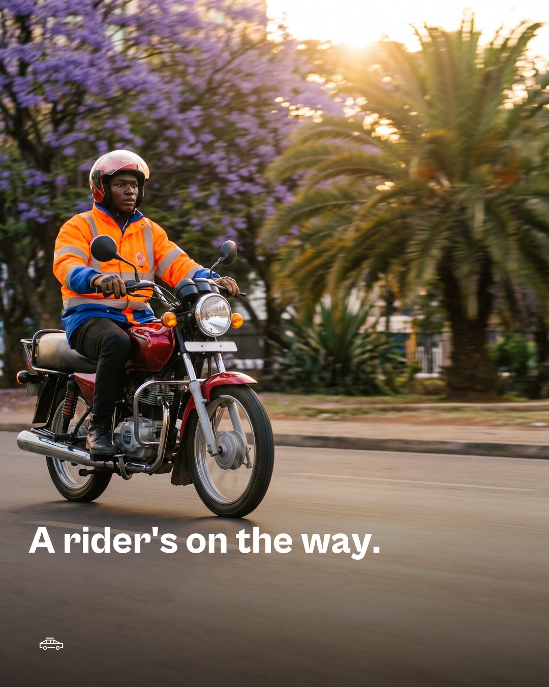A rider accepts and picks up